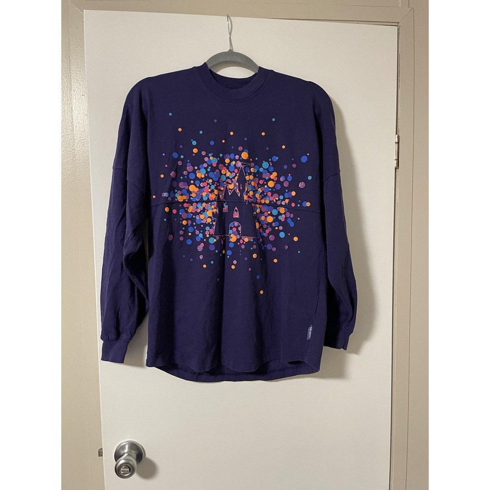 Disneyland Spirit Jersey Womens XS Purple Aurora Sleeping Beauty Glitter Castle